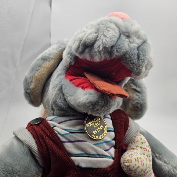 Vintage Wrinkles Puppet Dog Ganz Bros Stuffed Animal 19" Original Tag Korea - Picture 13 of 14